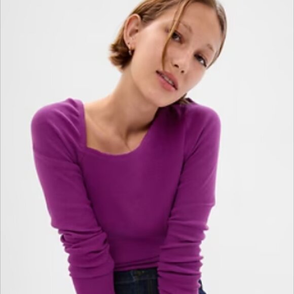 Rib Asymmetric Top, GAP, XS, NWT, new, Purple shock - Picture 1 of 8